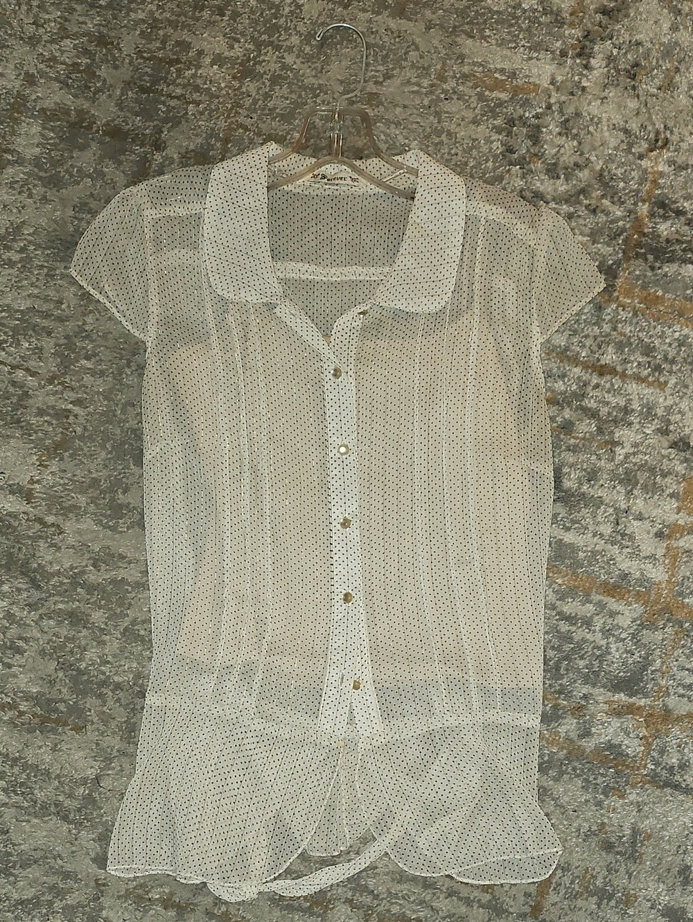 🟢 Polka Dot Cream Top With Cami